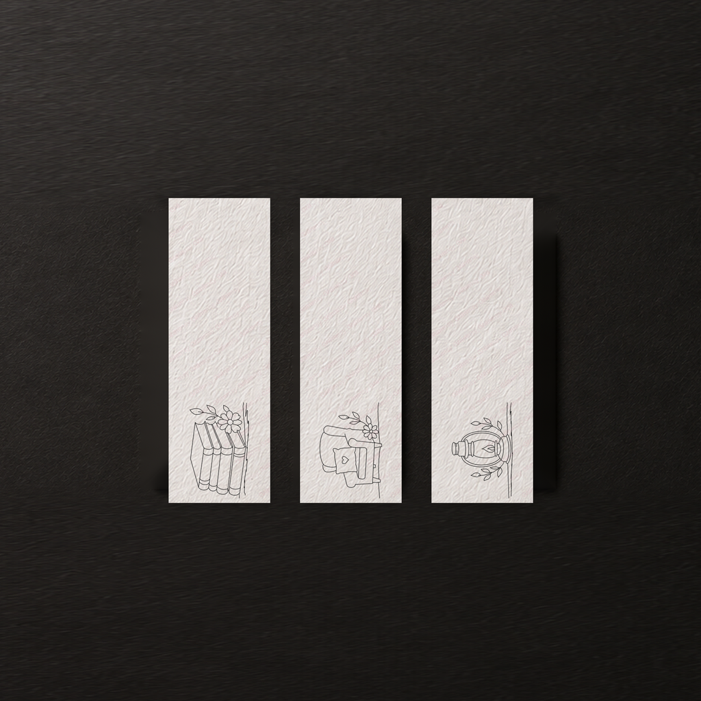 Quiet Comforts Bookmark Set line art preview