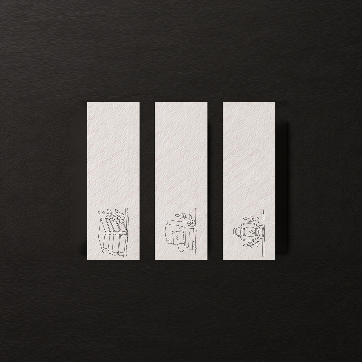 Quiet Comforts Bookmark Set line art preview