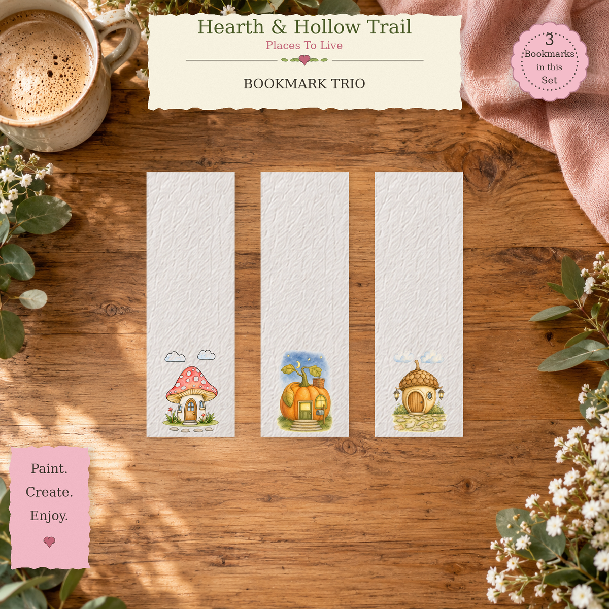 Hearth & Hollow | Places To Live Watercolor Bookmark Set