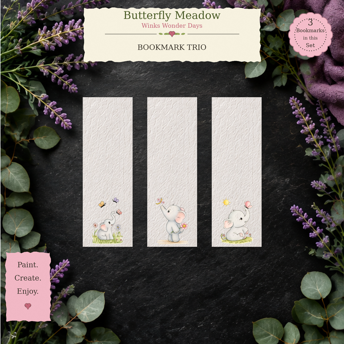 Butterfly Meadow | Winks Wonder Days Watercolor Bookmark Set