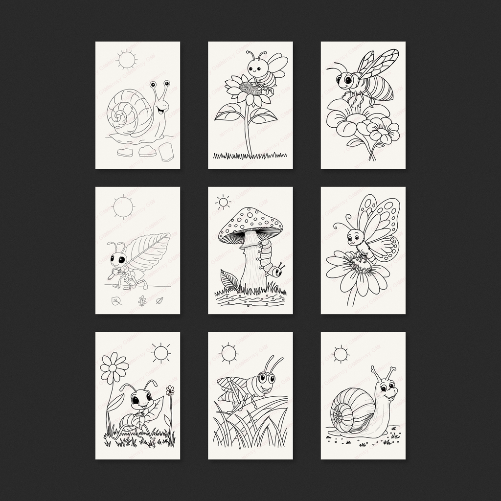 Bug Garden Grove Complete Paint-Your-Own Watercolor Print Collection | 4x6