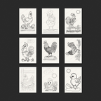 Cozy Chicken Hollow Complete Paint-Your-Own Watercolor Print Collection | 4x6