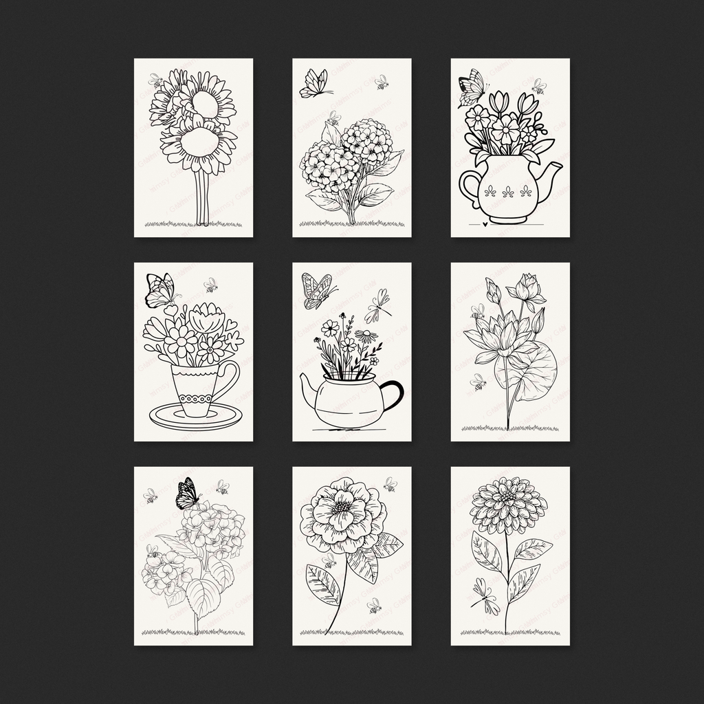Floral Daydreams Complete Mini Paint-Your-Own Watercolor Collection | 2x3 Whimsy Grams