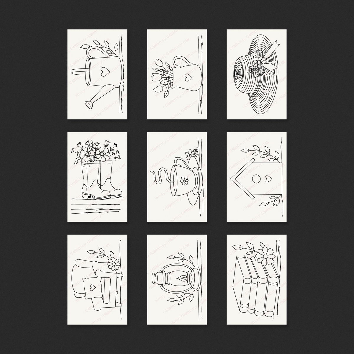 Her Story: Simple Joys Whimsy Gram Collection line art preview