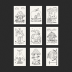 Places To Live Complete Mini Paint-Your-Own Watercolor Collection | 2x3 Whimsy Grams
