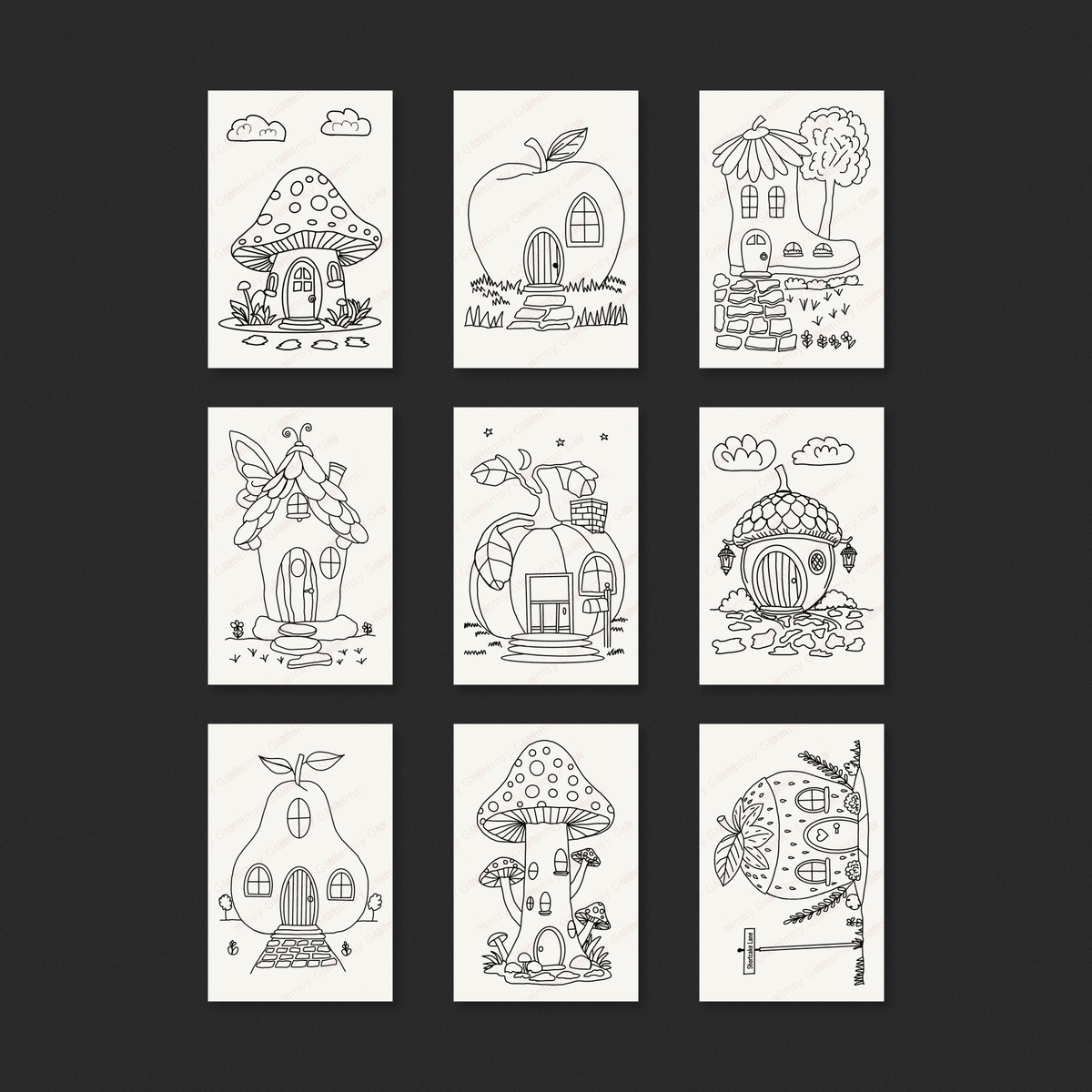 Places To Live Complete Mini Paint-Your-Own Watercolor Collection | 2x3 Whimsy Grams