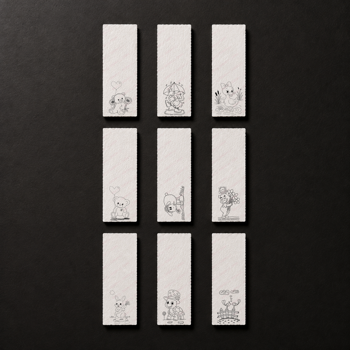 Cozy Tails Meadow complete bookmark collection preview