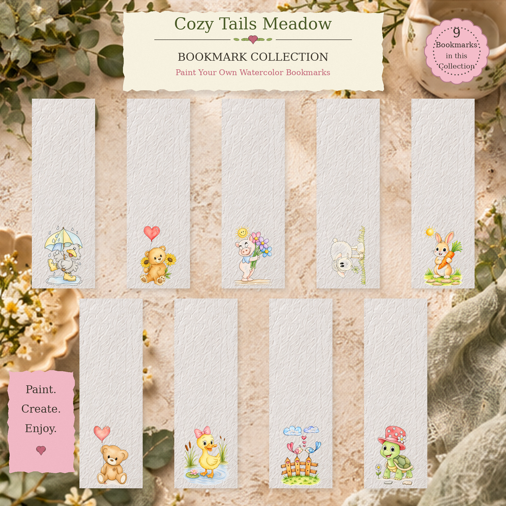 Cozy Tails Meadow complete bookmark collection primary image