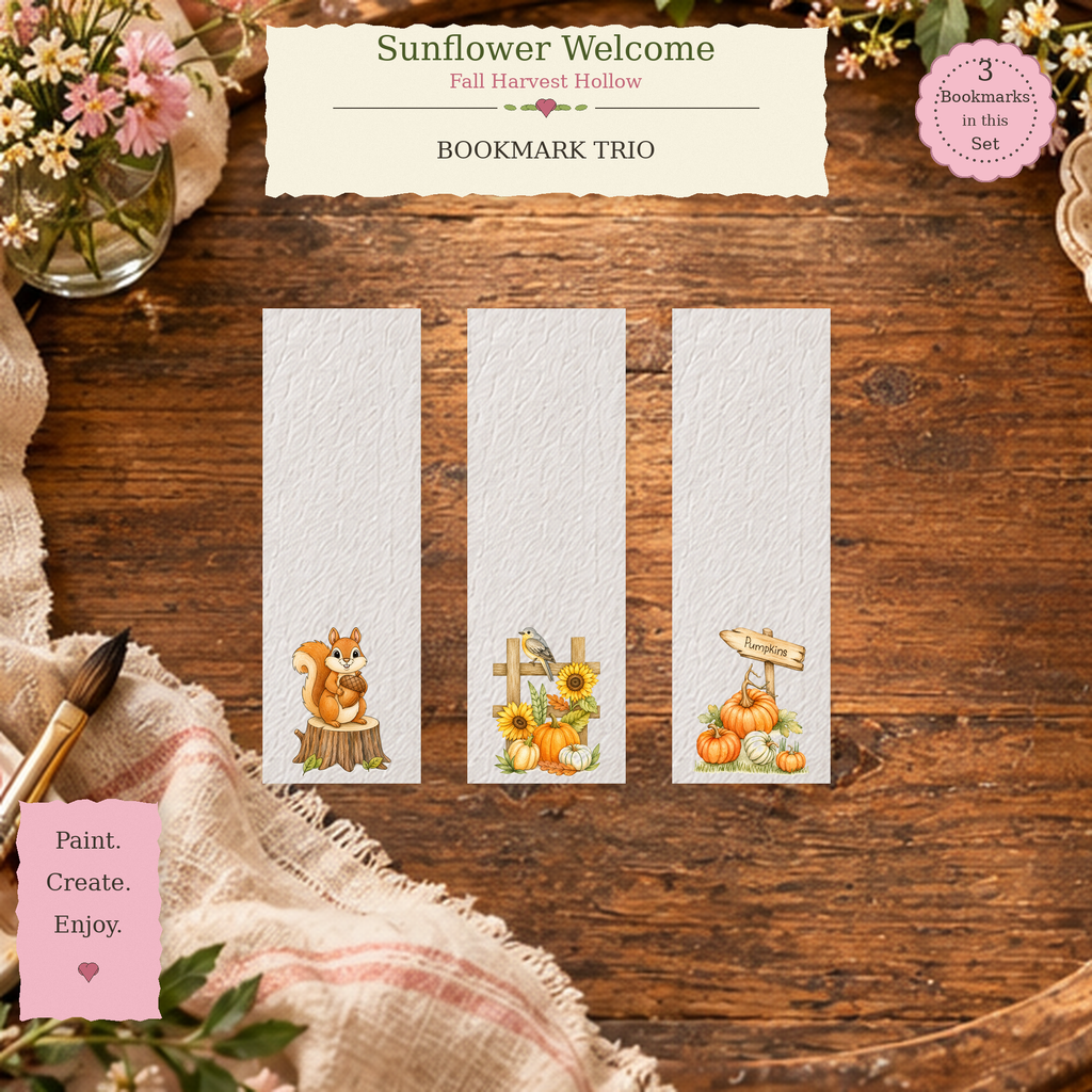 Sunflower Welcome bookmark set lifestyle scene
