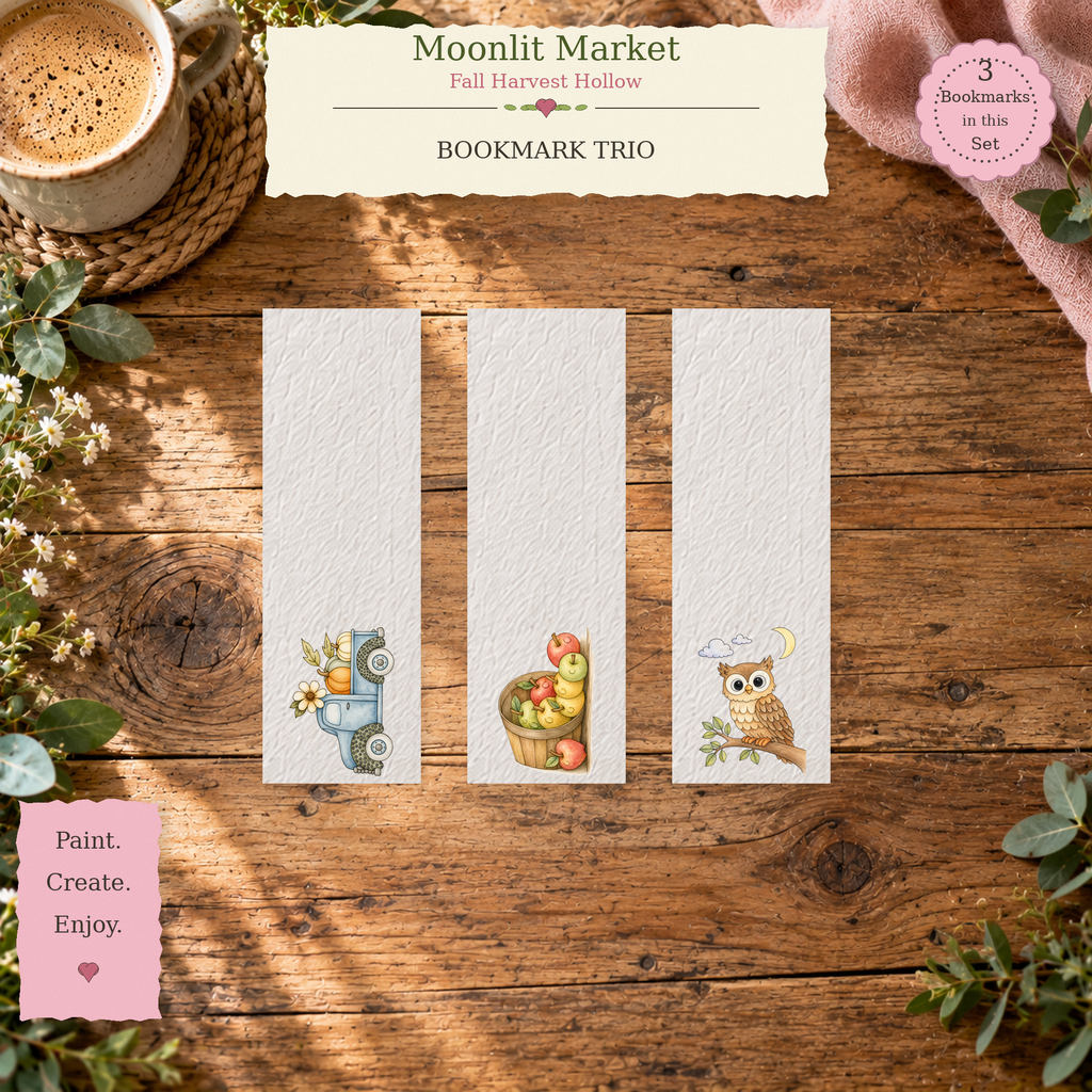 Moonlit Market bookmark set lifestyle scene