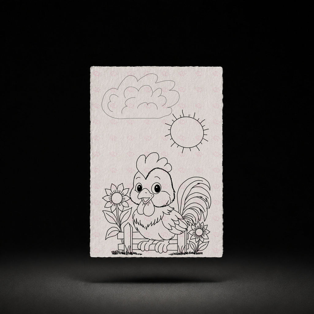 Daisy Garden Chick Paint-Your-Own Watercolor Print | Cozy Chicken Hollow