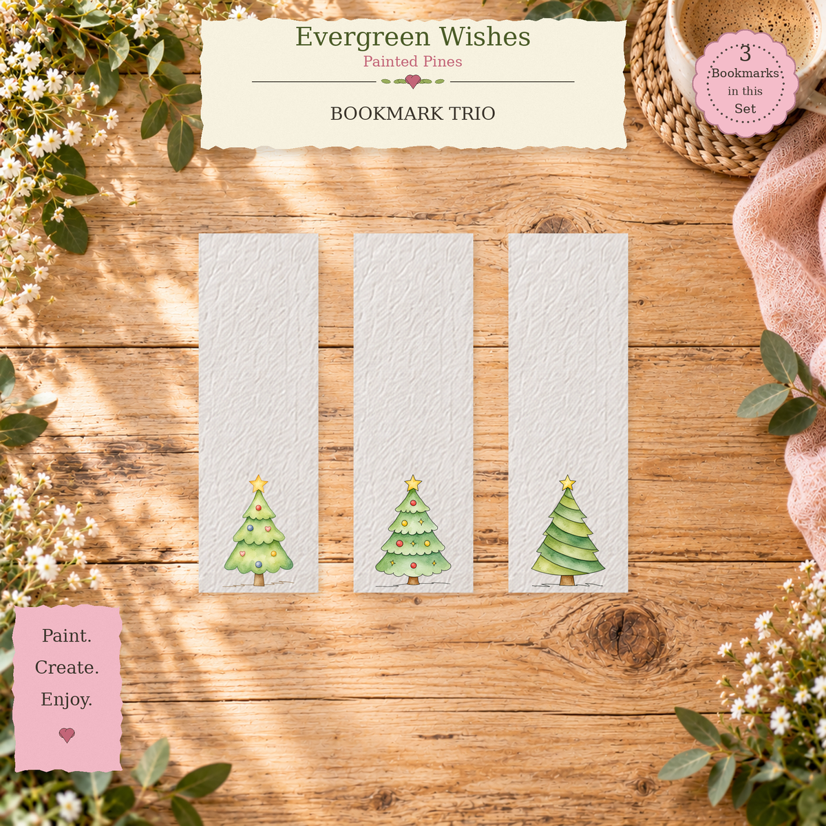 Evergreen Wishes bookmark set primary image