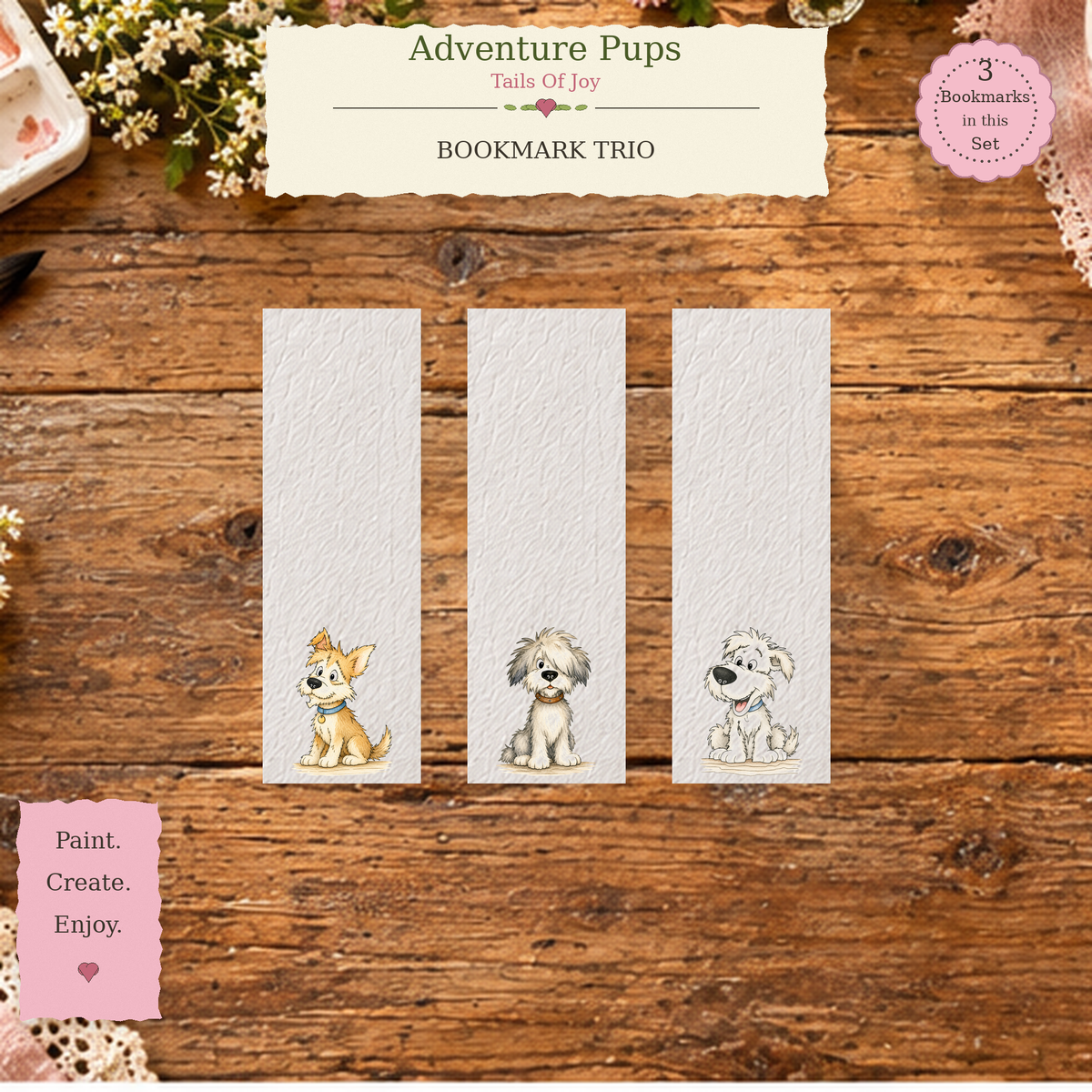 Adventure Pups bookmark set primary image