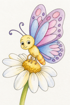 Butterfly Blossom Landing painted design