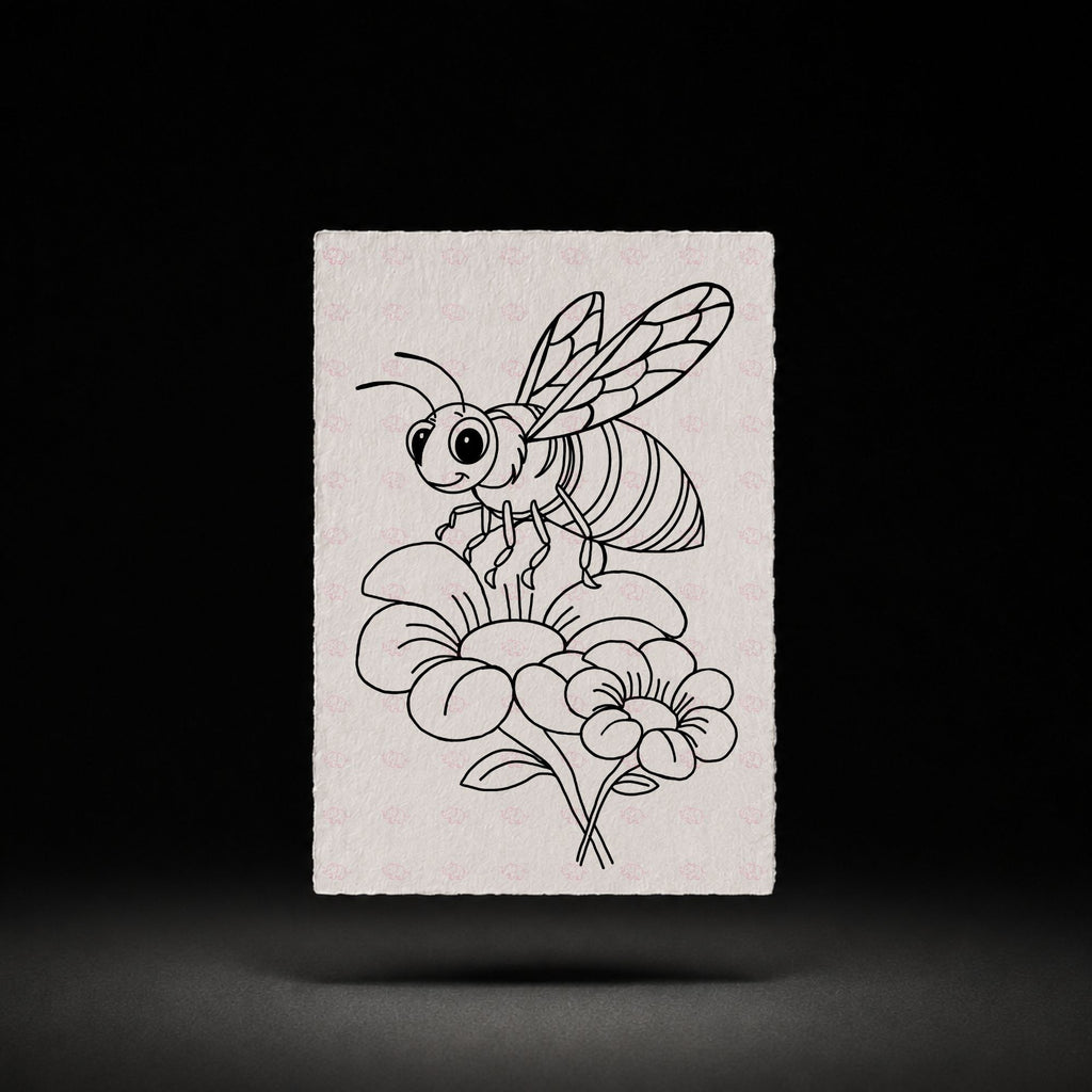 Honeybee Landing line art preview