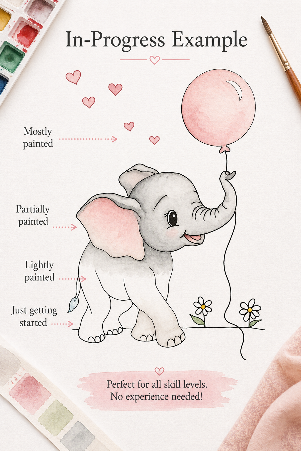 Balloon Meadow Paint-Your-Own Watercolor Print | Winks Wonder Days
