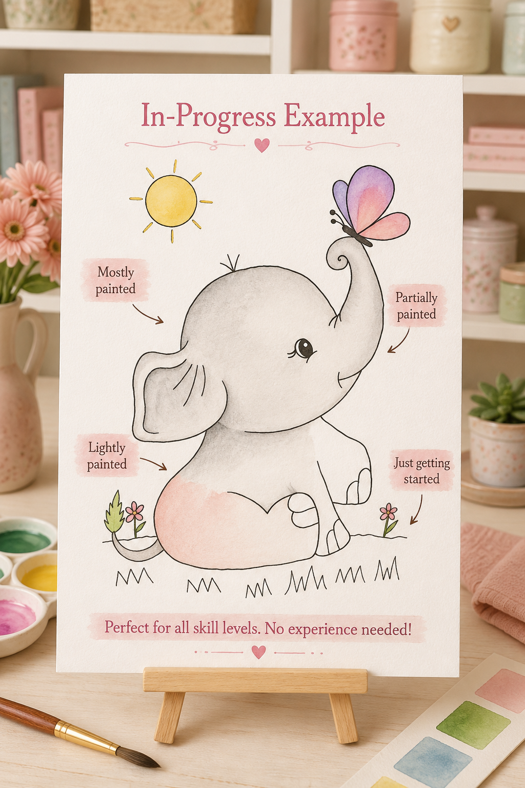 Clover Breeze Haven Paint-Your-Own Watercolor Print | Winks Wonder Days