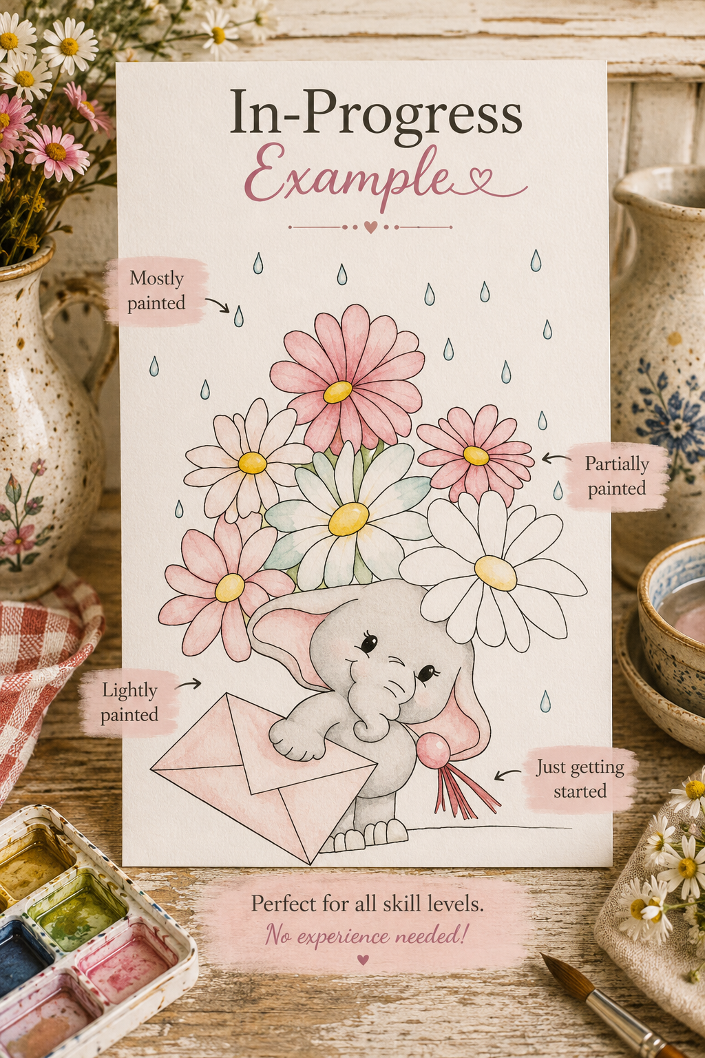 Blossom Letter Haven Paint-Your-Own Watercolor Print | Winks Wonder Days