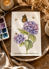 Hydrangea Hollow Paint-Your-Own Watercolor Print | Floral Daydreams
