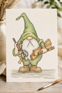 Woodland Builder's Rest Paint-Your-Own Watercolor Print | Gnome Heart Grove