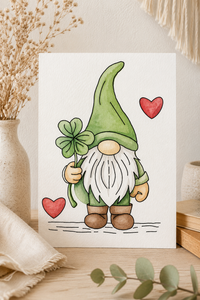 Lucky Clover Hollow Paint-Your-Own Watercolor Print | Gnome Heart Grove
