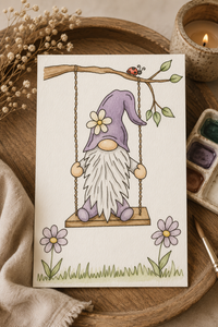 Daisy Swing Haven Paint-Your-Own Watercolor Print | Gnome Heart Grove