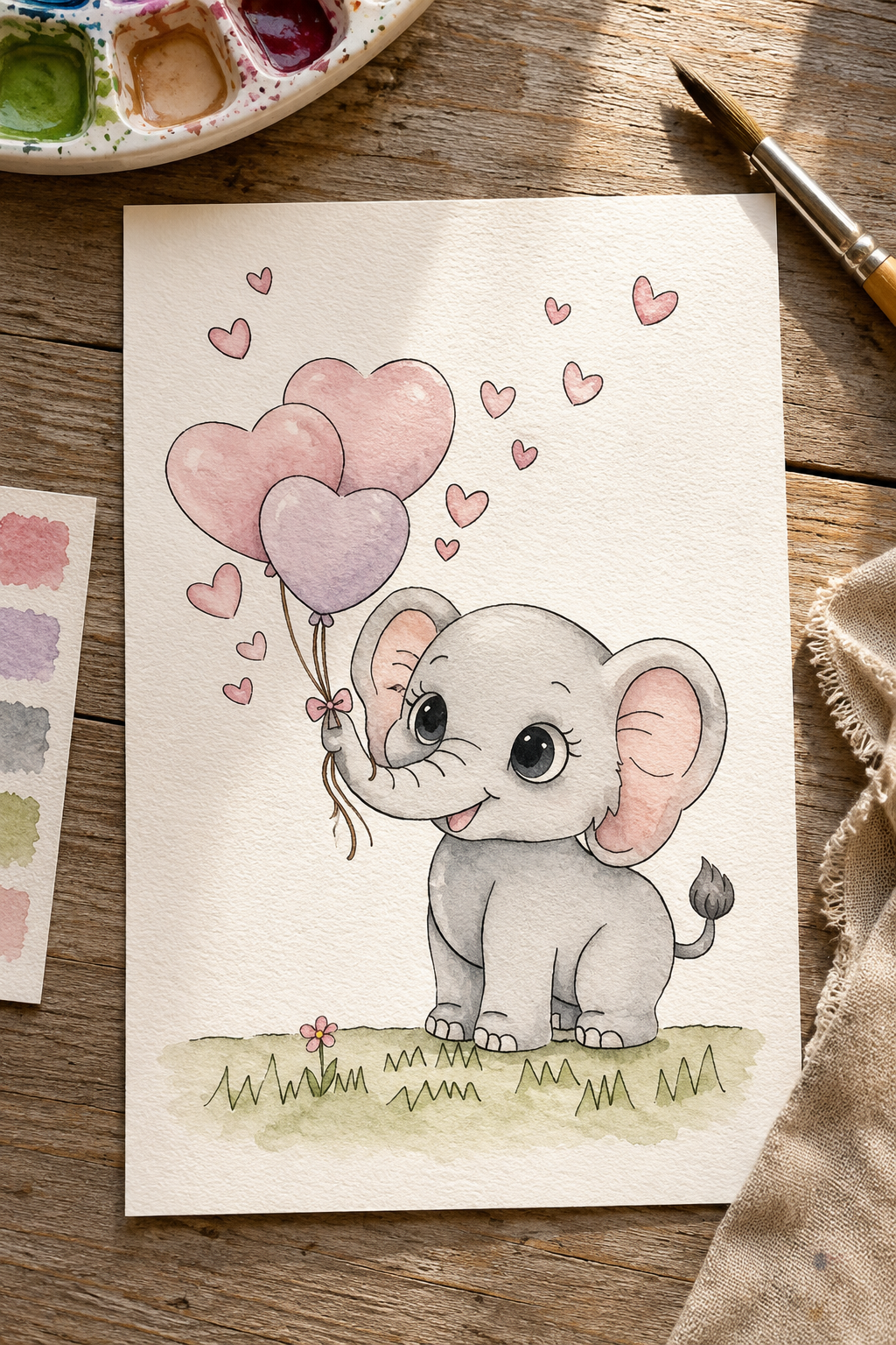 Heartstring Wishes Paint-Your-Own Watercolor Print | Winks Wonder Days