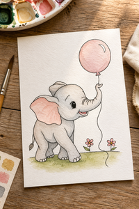 Balloon Meadow Paint-Your-Own Watercolor Print | Winks Wonder Days