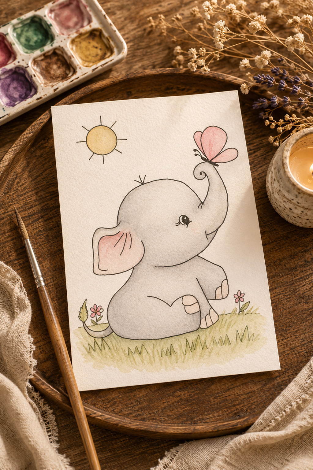 Clover Breeze Haven Paint-Your-Own Watercolor Print | Winks Wonder Days