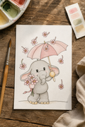 Daisy Umbrella Grove Paint-Your-Own Watercolor Print | Winks Wonder Days