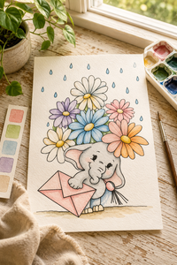 Blossom Letter Haven Paint-Your-Own Watercolor Print | Winks Wonder Days