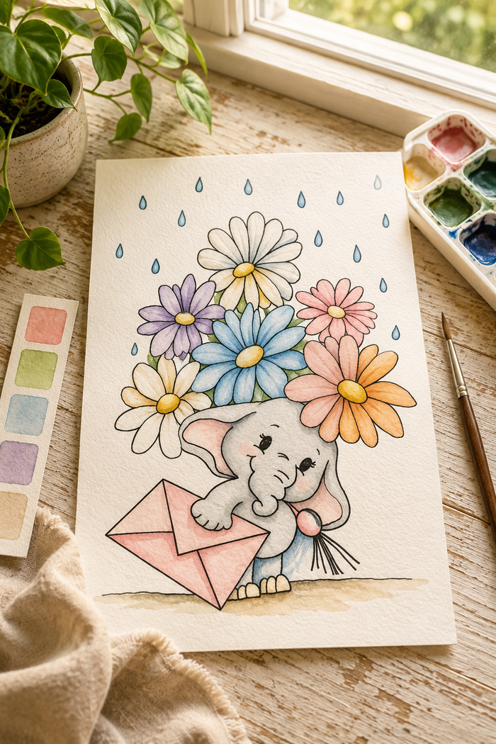 Blossom Letter Haven Paint-Your-Own Watercolor Print | Winks Wonder Days