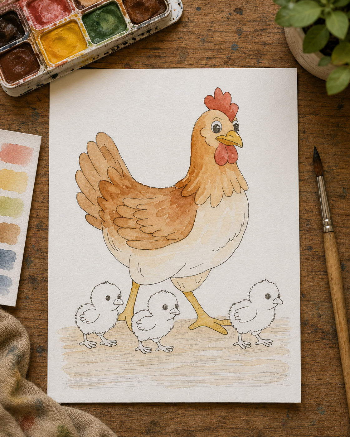 Meadow Mama Parade Paint-Your-Own Watercolor Print | Cozy Chicken Hollow