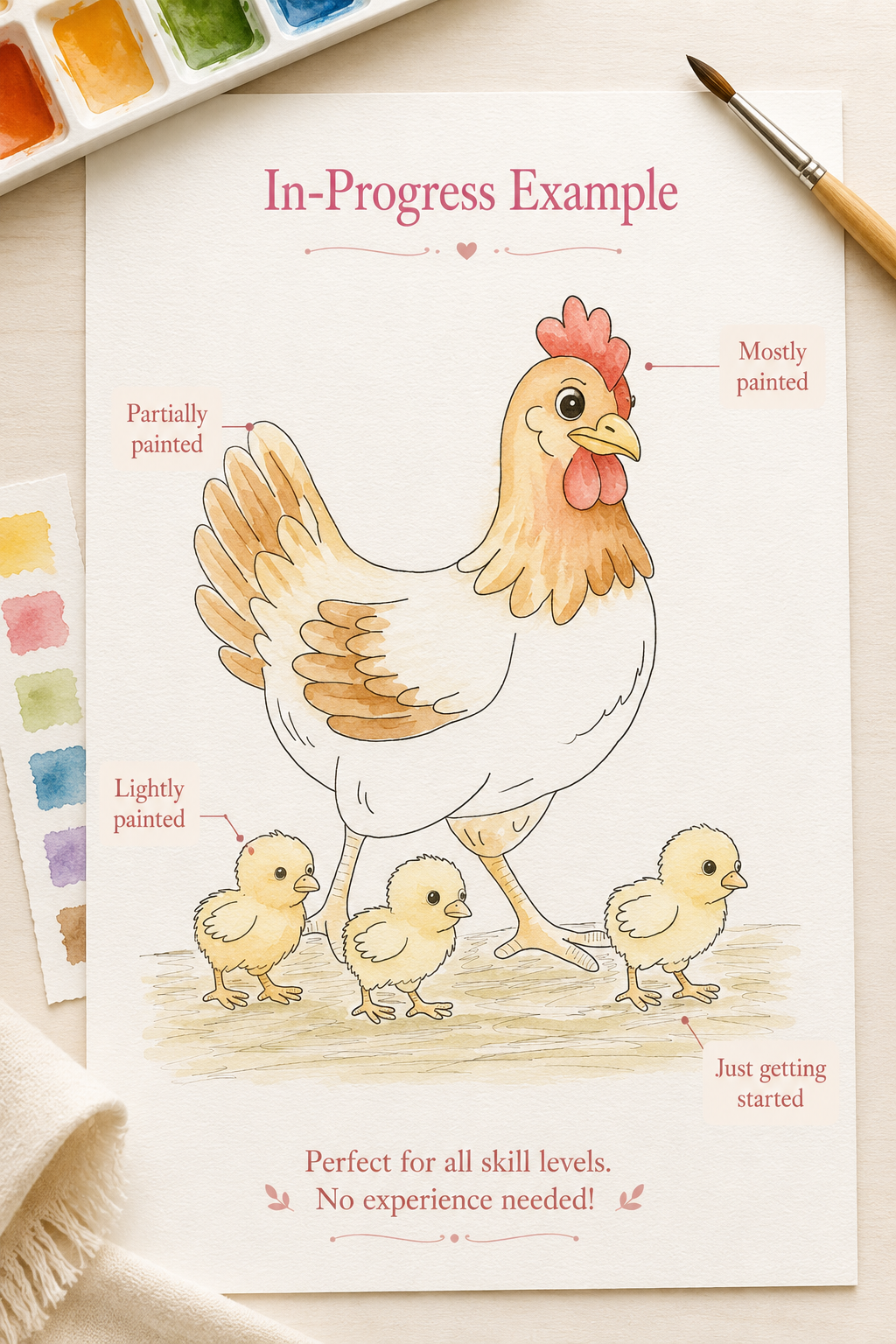 Meadow Mama Parade Paint-Your-Own Watercolor Print | Cozy Chicken Hollow