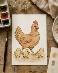 Meadow Mama Parade Paint-Your-Own Watercolor Print | Cozy Chicken Hollow