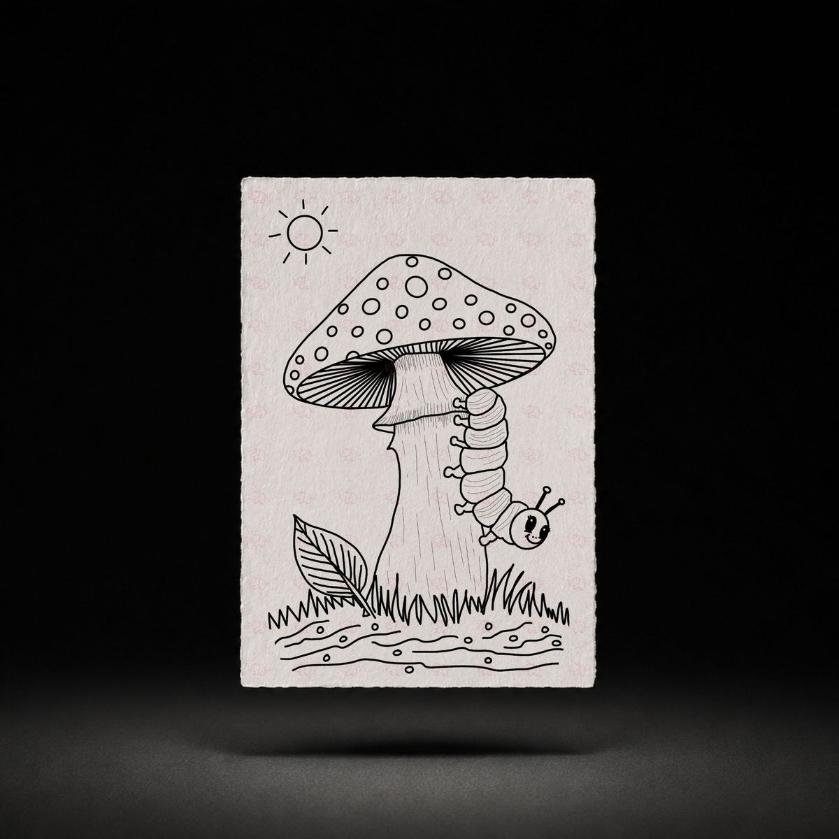 Mushroom Caterpillar Crawl line art preview
