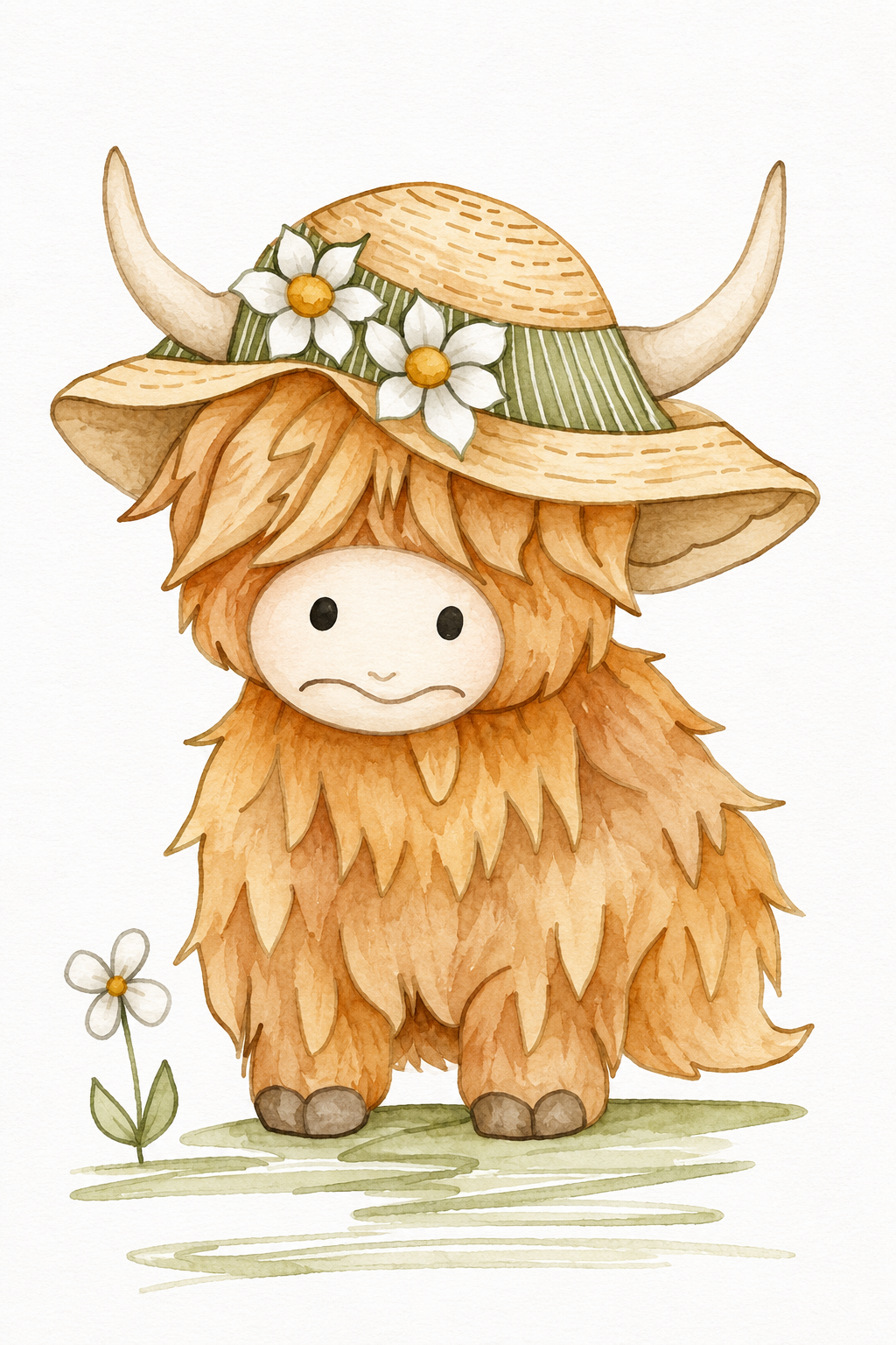 Sunhat Meadow painted watercolor print