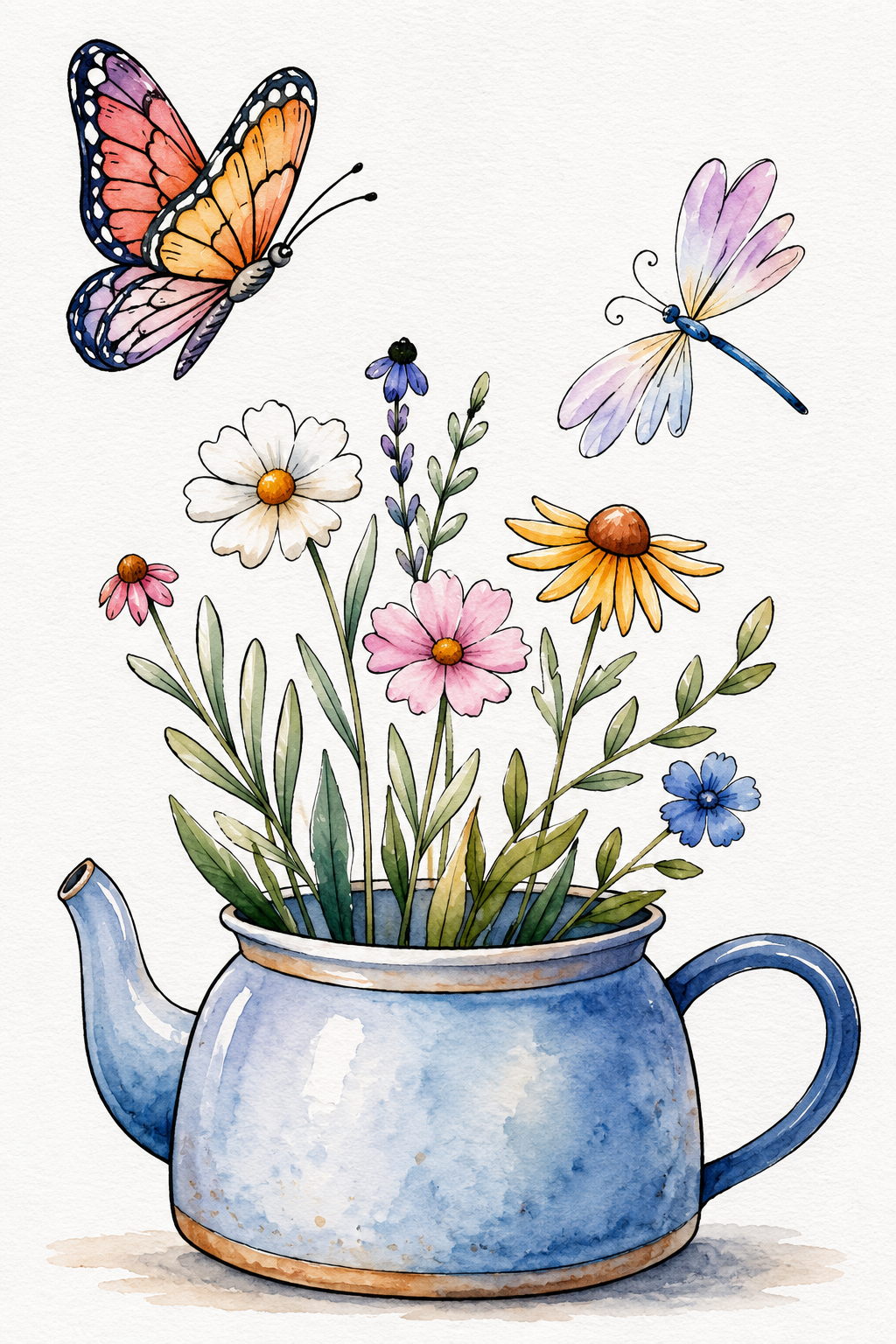 Wildflower Watering Can