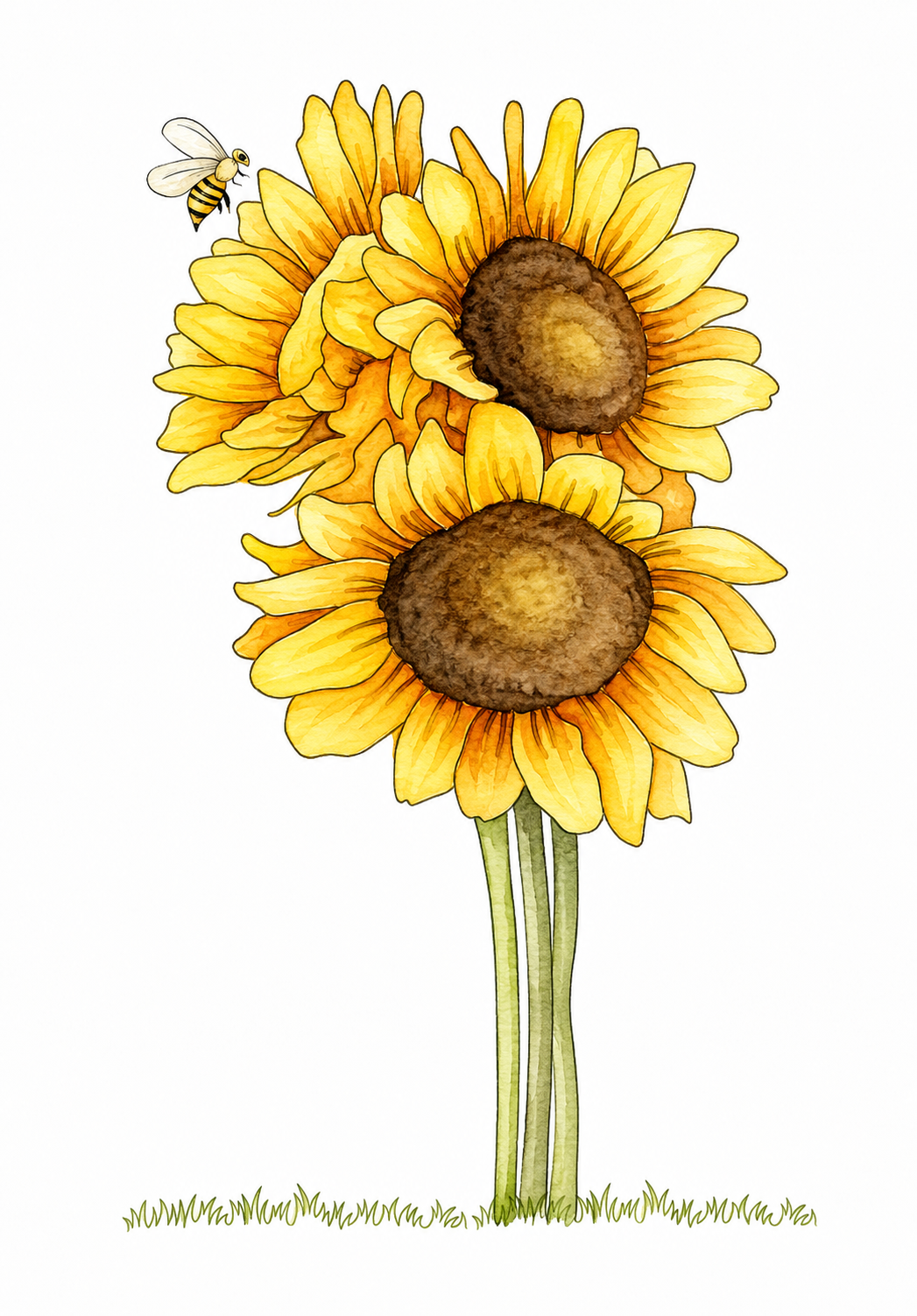 Sunflower Sisters painted design
