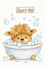 Bubble Bath Haven painted watercolor print