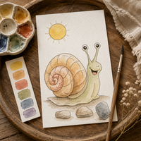 Pebble Path Snail Paint-Your-Own Watercolor Print | Bug Garden Grove