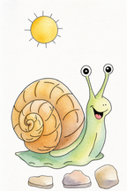 Pebble Path Snail painted design