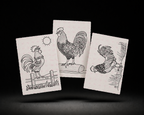 Morning Roost 5x7 Print Set line art preview