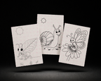 Mushroom Meadow Trio Kit line art preview