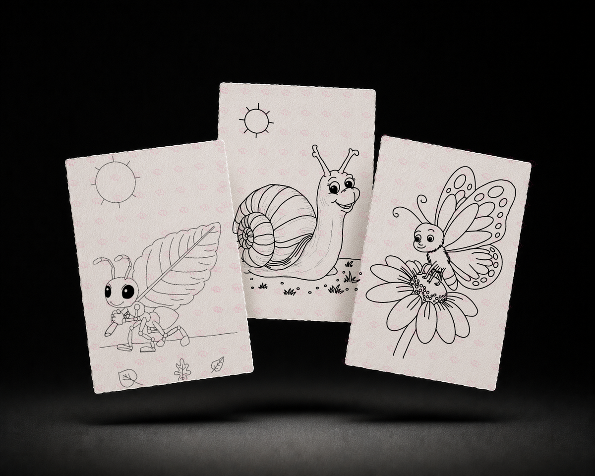 Flutter & Sip 5x7 Print Set line art preview