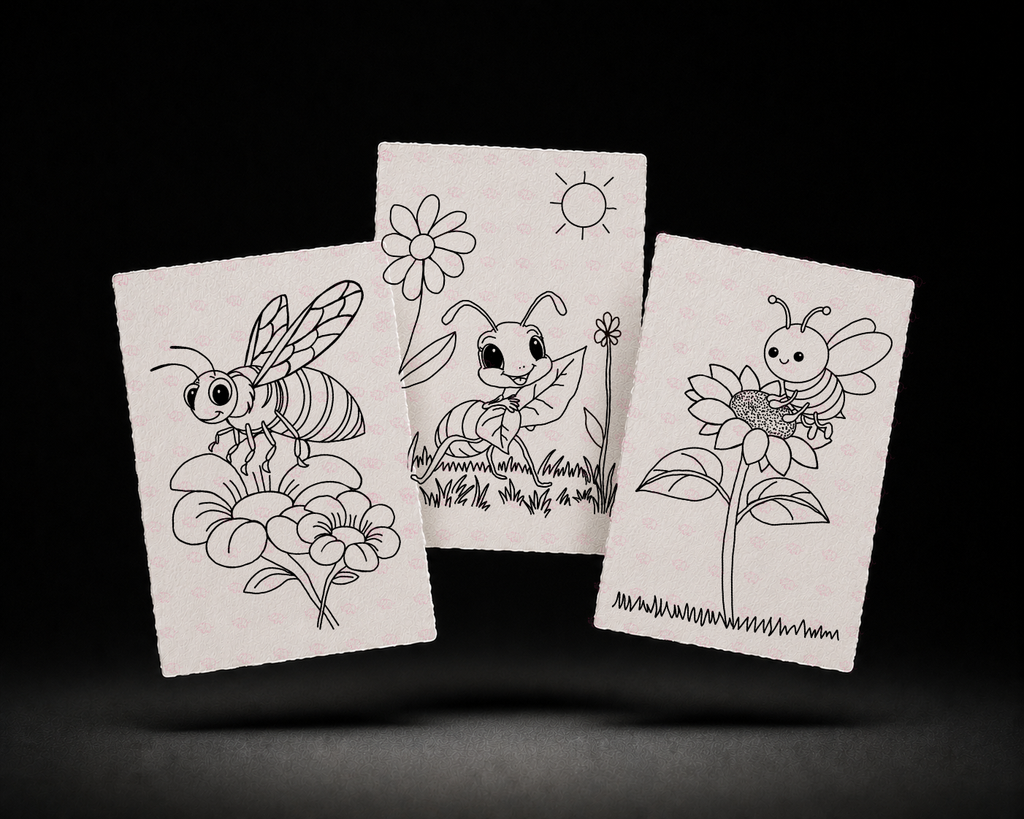 Sunny Garden Trail 5x7 Print Set line art preview