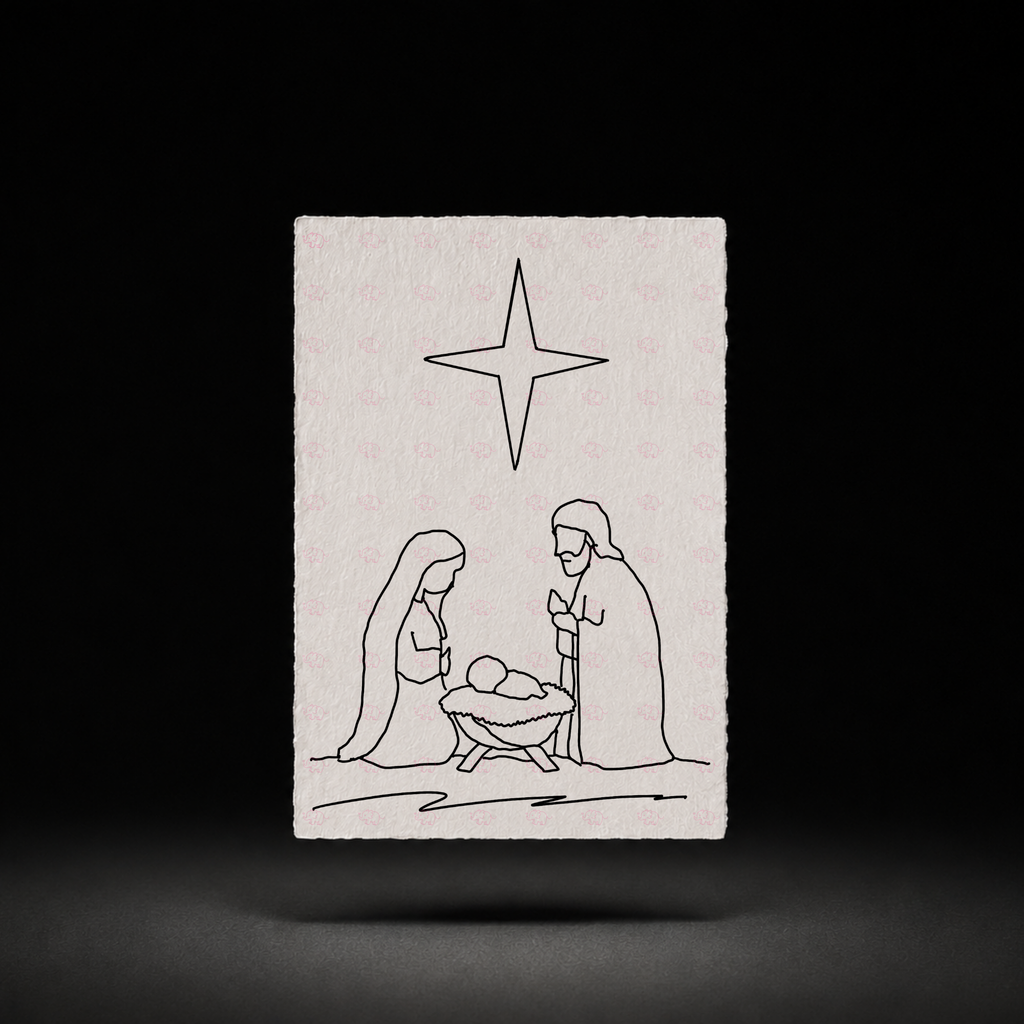 Promise in the Manger line art preview