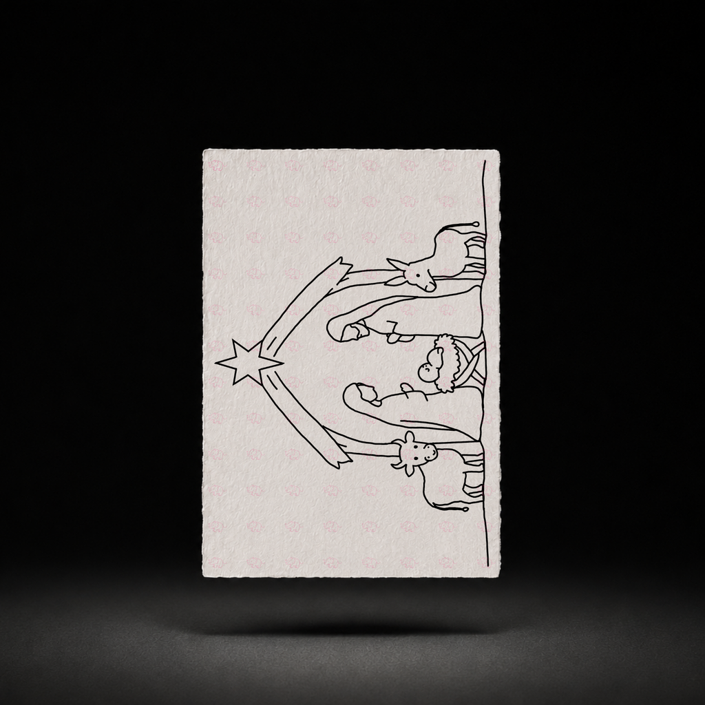 Sheltered in the Stable line art preview