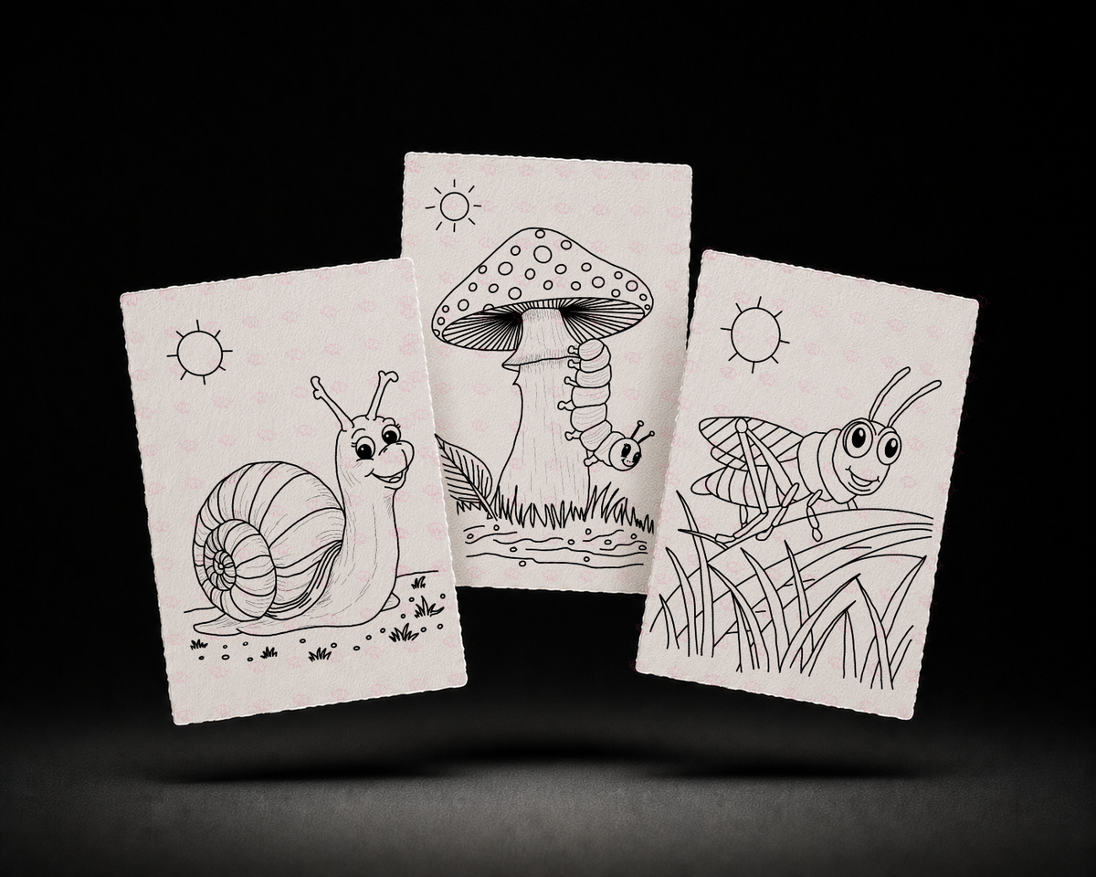 Leafy Little Explorers 4x6 Print Set line art preview