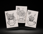 Tea Garden 4x6 Print Set line art preview